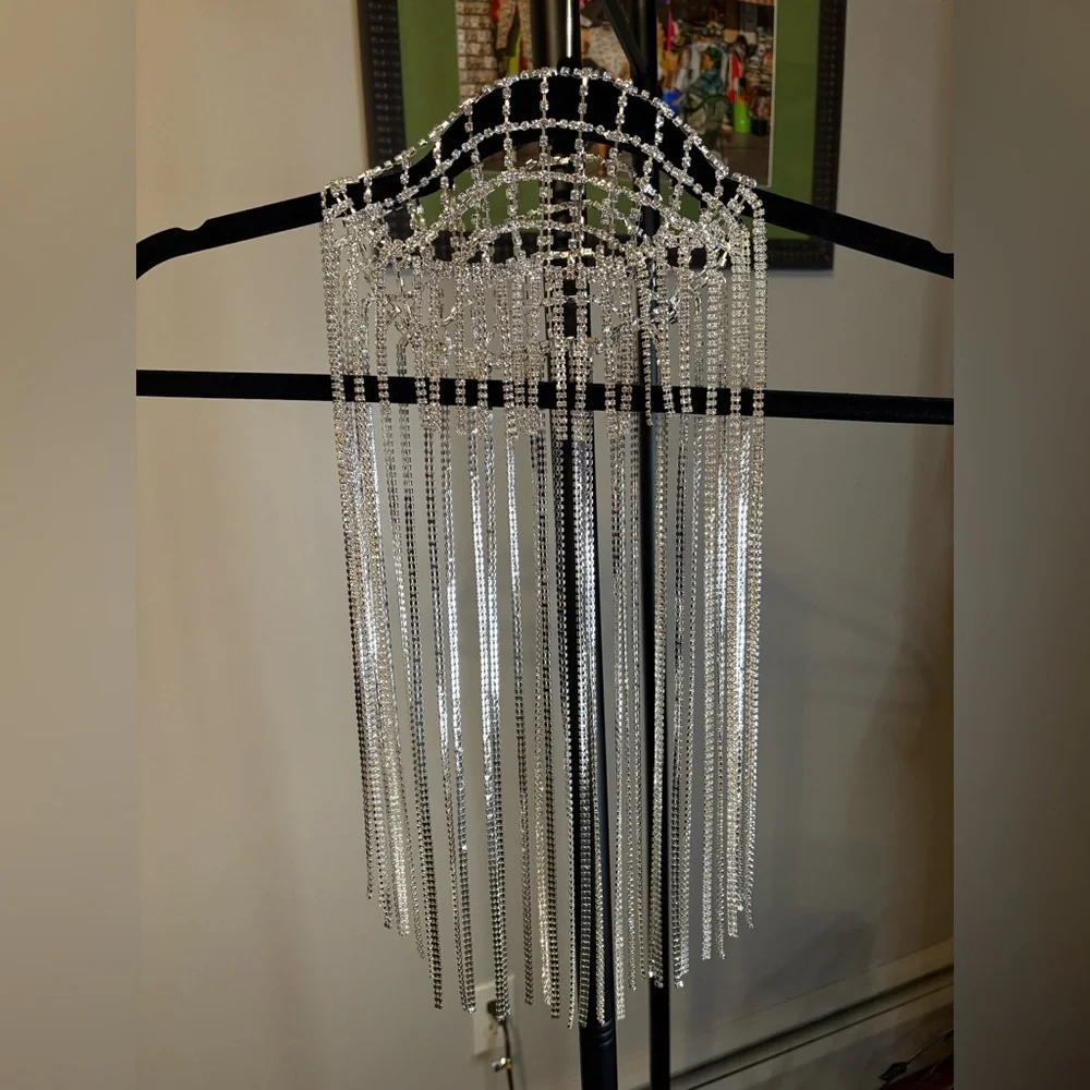 Silver Rhinestone Headpiece - Picture 2 of 11